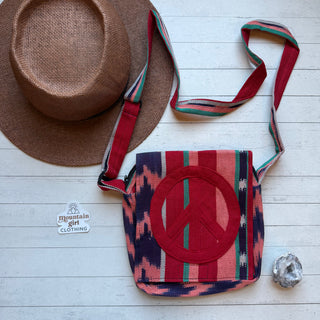 Peace Sign Ikat Purse - Fair Trade Made- Final Sale