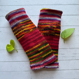 Warm Tones Multicolor Wool/Fleece Lined Gloves