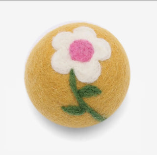 Hippie Bus, Daisy Flower + Mushroom Wool Dryer Ball Set- Fair Trade Made