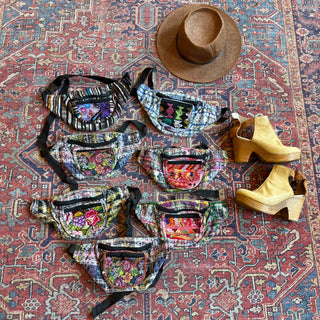 Mystery Boho Upcycled Embroidered + Woven Corte Patch Fanny Pack