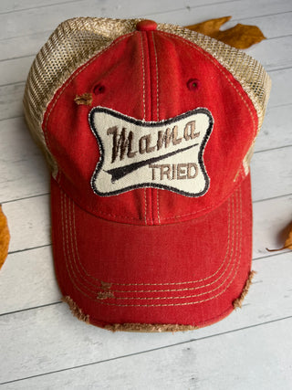 Mama Tried Patch Hat - Red