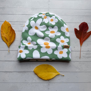 Retro Boho Floral Beanie Hat - Small Business Made!