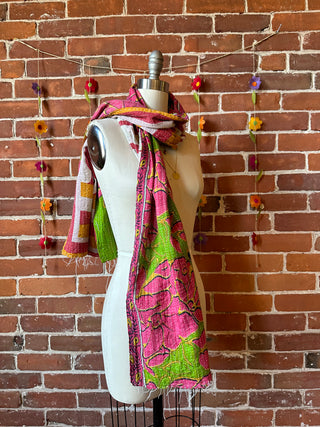 One of A Kind Upcycled Kantha Scarf