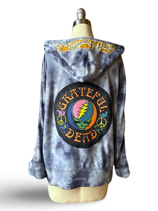 Size Small/Medium Grateful Dead Inspired Tie Dye Upcycled Hoodie