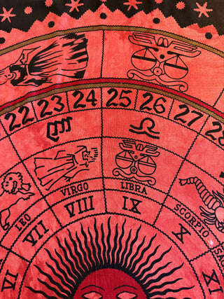 100% Cotton Zodiac Tie Dye Mandala Tapestry / Wall Hanging / Bedspread