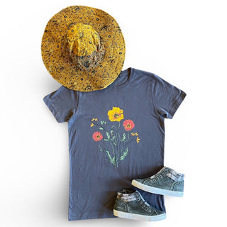 Into The Garden Flower Charcoal TShirt
