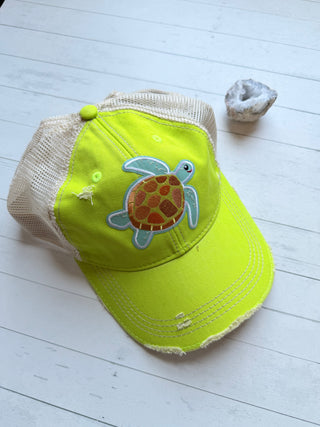 Turtle Patch Hat - Lime