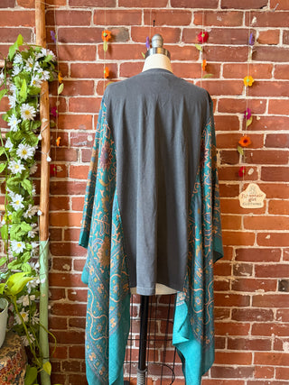 Stevie Nicks Wild Heart Inspired Hybrid Boho Print Hi Lo Poncho Top
