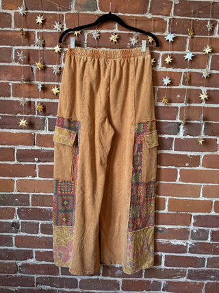 Bohemian Crochet Granny Square + Floral Print Cargo Lounge Pants