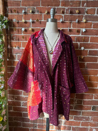 OOAK Autumn Collection - Upcycled Kiss Inspired Vintage Kantha Jacket