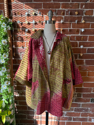 OOAK Autumn Collection - Upcycled The Beatles Inspired Vintage Kantha Jacket