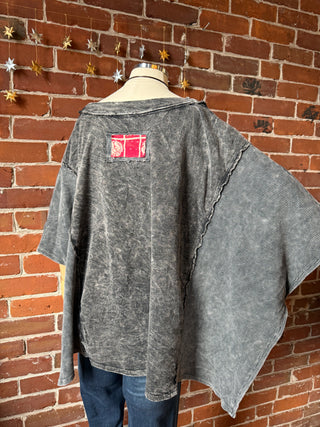 OOAK Autumn Collection - Upcycled Flower Patchwork Poncho Style Top 🌼