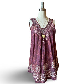 Penny Lane Batik Festival Tank Top - Plum