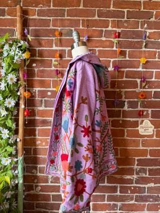Harvest Bloom Suzani Embroidered Hooded Jacket - Fair Trade Made- Multiple Colors Available- 100% Cotton