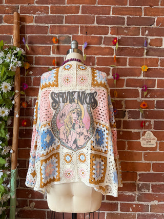 OOAK Autumn Collection - Bohemian Stevie Nicks Inspired Crochet Granny Square Sweater