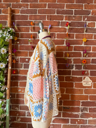 OOAK Autumn Collection - Bohemian Stevie Nicks Inspired Crochet Granny Square Sweater