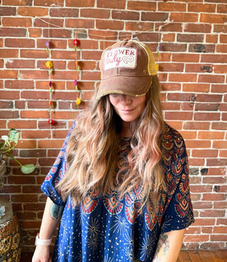 Boho Flower Lady Patch Hat