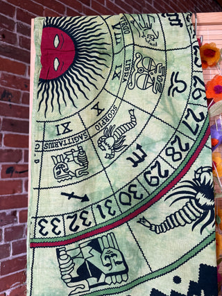 100% Cotton Zodiac Tie Dye Mandala Tapestry / Wall Hanging / Bedspread