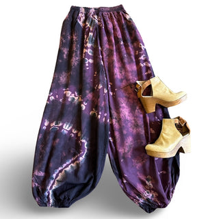 Free Size Raven Tie Dye Harem Pants Purples