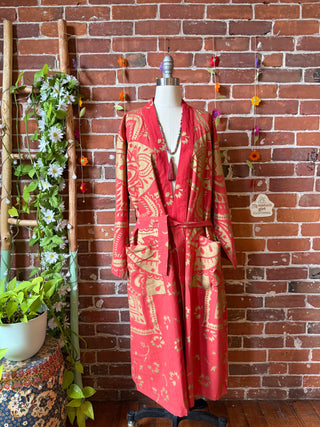 KISS Inspired Long Tapestry Robe Kimono w/ Pockets + Belt - Fair Trade Made