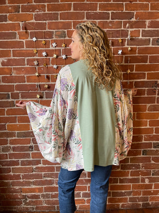 Willie Nelson Inspired Botanical Flowy Bell Sleeve Top - LIMITED RELEASE