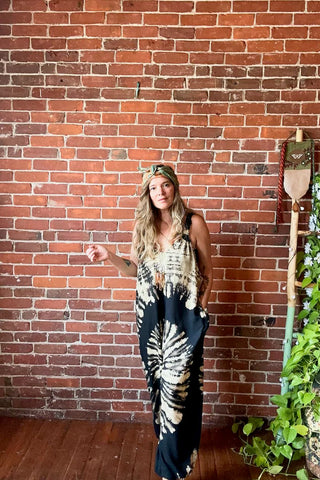 Ophelia Tie Dye Spiral  Jumpsuit / Overalls Multiple Colors Available- Fair Trade Made