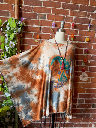 OOAK Spring Collection - Callisto Kantha Crescent Moon Tunic Poncho Top