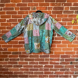 Blue Meadow Patchwork Hoodie Hooded Jacket