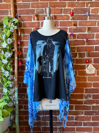 OOAK Autumn Collection- Upcycled Ed Sheeran Inspired Tie Dye Poncho Tee