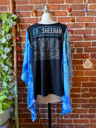 OOAK Autumn Collection- Upcycled Ed Sheeran Inspired Tie Dye Poncho Tee
