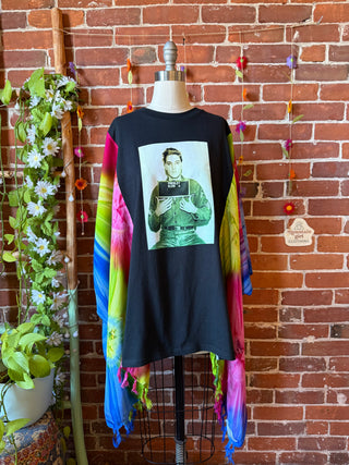 OOAK Autumn Collection- Upcycled Elvis Inspired Tie Dye Poncho Tee