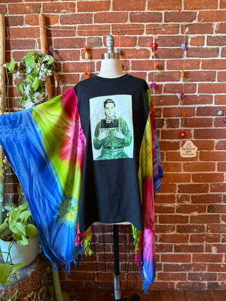 OOAK Autumn Collection- Upcycled Elvis Inspired Tie Dye Poncho Tee