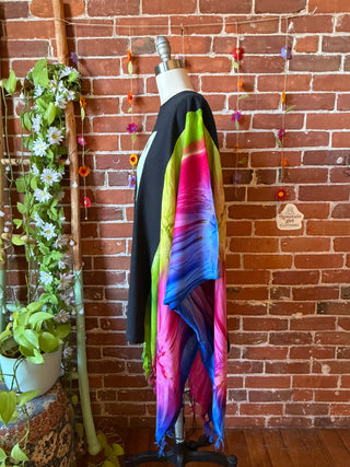 OOAK Autumn Collection- Upcycled Elvis Inspired Tie Dye Poncho Tee