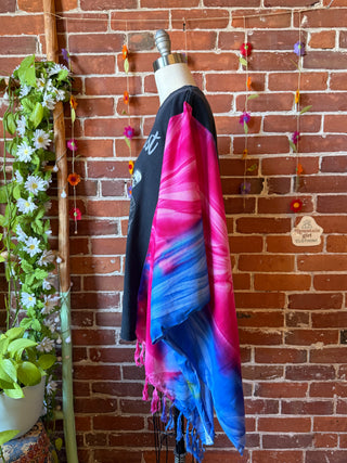 OOAK Autumn Collection- Upcycled West Coast Artists Inspired Tie Dye Poncho Tee