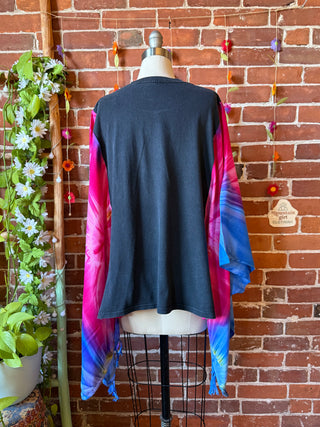 OOAK Autumn Collection- Upcycled West Coast Artists Inspired Tie Dye Poncho Tee