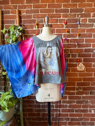OOAK Autumn Collection- Upcycled Miranda Lambert Inspired Tie Dye Poncho Tee