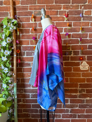 OOAK Autumn Collection- Upcycled Miranda Lambert Inspired Tie Dye Poncho Tee