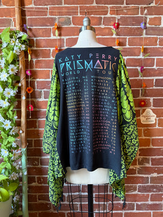 OOAK Autumn Collection- Upcycled Katy Perry Inspired Tie Dye Poncho Tee