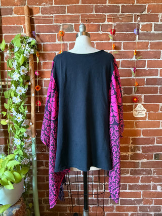 OOAK Autumn Collection- Upcycled Mac Miller Inspired Tie Dye Poncho Tee