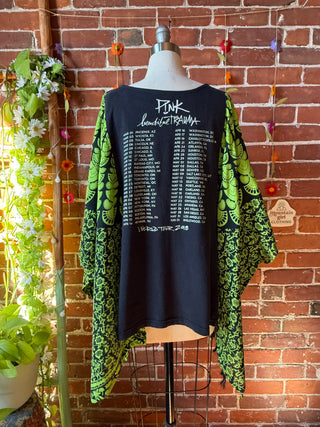 OOAK Autumn Collection- Upcycled PINK Inspired Tie Dye Poncho Tee