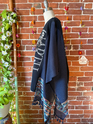 OOAK Autumn Collection- Upcycled Garth Brooks Inspired Tie Dye Poncho Tee