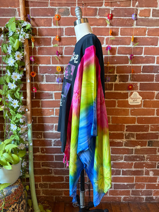 OOAK Autumn Collection- Upcycled Poetic Justice Inspired Tie Dye Poncho Tee