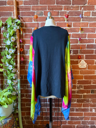 OOAK Autumn Collection- Upcycled Poetic Justice Inspired Tie Dye Poncho Tee