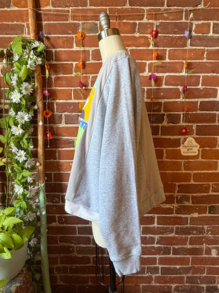 OOAK Autumn Collection- Size Large Upcycled Ice cube Hybrid T Shirt / Sweatshirt Top