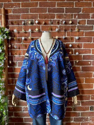 OOAK Autumn Collection - Upcycled Grateful Dead Inspired Celestial Bell Sleeve Robe