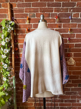 OOAK Autumn Collection- Upcycled Stevie Nicks Kantha Poncho Sweatshirt