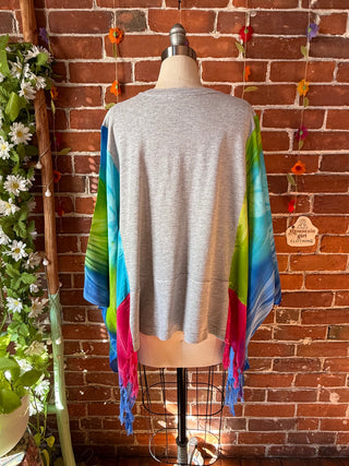 OOAK Autumn Collection- Upcycled Mac Miller Inspired Tie Dye Poncho Tee