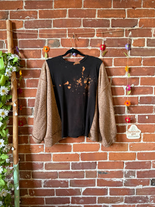 OOAK Autumn Collection - Upcycled Support Live Music Tee and Sweater Hybrid