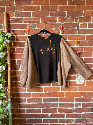 OOAK Autumn Collection - Upcycled Support Live Music Tee and Sweater Hybrid
