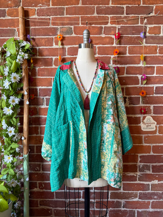 OOAK Summer Collection - Upcycled AC/DC Inspired Vintage Kantha Jacket